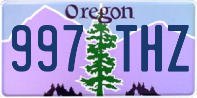 OR license plate 997THZ