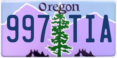 OR license plate 997TIA