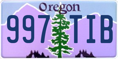 OR license plate 997TIB