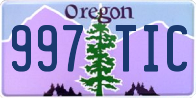 OR license plate 997TIC