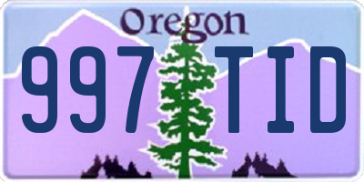 OR license plate 997TID