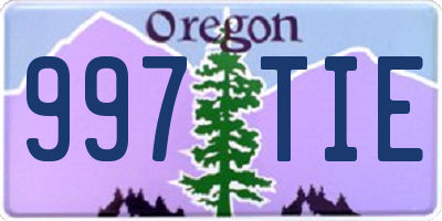 OR license plate 997TIE