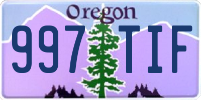 OR license plate 997TIF