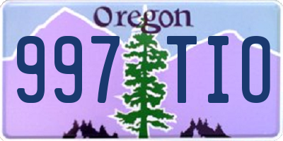 OR license plate 997TIO