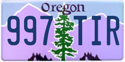 OR license plate 997TIR