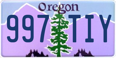 OR license plate 997TIY