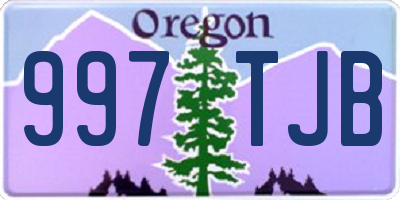 OR license plate 997TJB