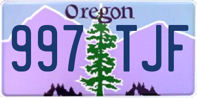 OR license plate 997TJF