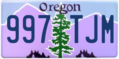 OR license plate 997TJM