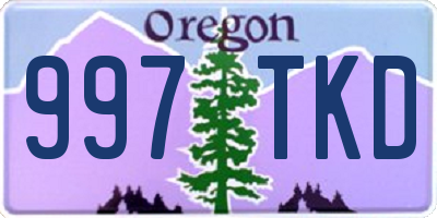 OR license plate 997TKD