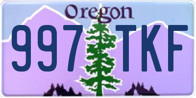 OR license plate 997TKF