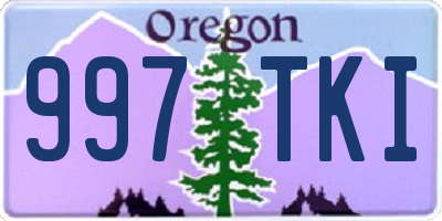 OR license plate 997TKI