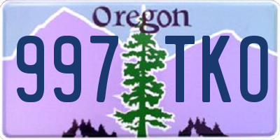 OR license plate 997TKO