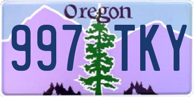 OR license plate 997TKY