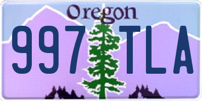 OR license plate 997TLA