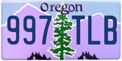 OR license plate 997TLB