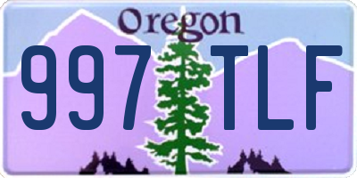 OR license plate 997TLF