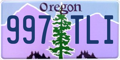 OR license plate 997TLI