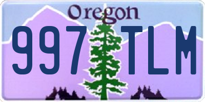 OR license plate 997TLM