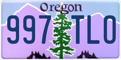 OR license plate 997TLO