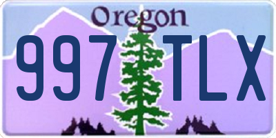 OR license plate 997TLX