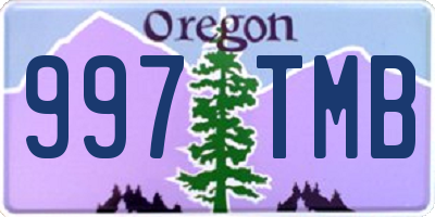 OR license plate 997TMB