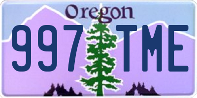 OR license plate 997TME