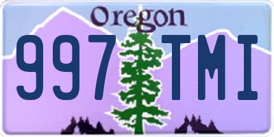 OR license plate 997TMI