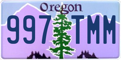 OR license plate 997TMM