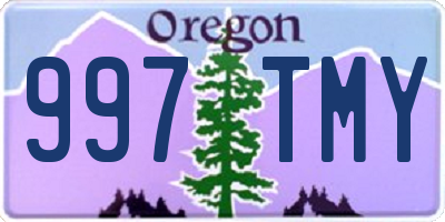 OR license plate 997TMY