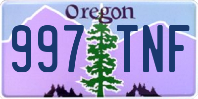 OR license plate 997TNF