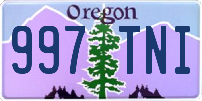 OR license plate 997TNI