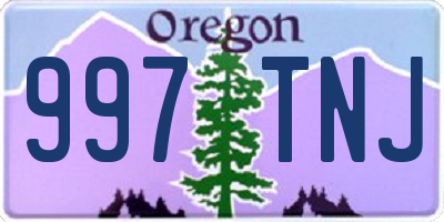 OR license plate 997TNJ