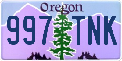 OR license plate 997TNK