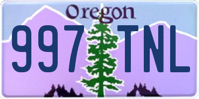 OR license plate 997TNL