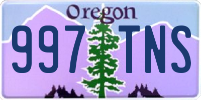 OR license plate 997TNS