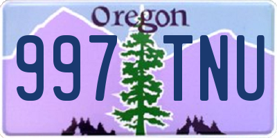 OR license plate 997TNU