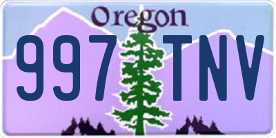 OR license plate 997TNV