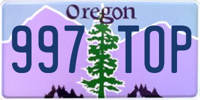 OR license plate 997TOP