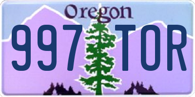 OR license plate 997TOR