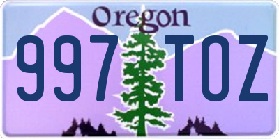 OR license plate 997TOZ