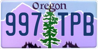OR license plate 997TPB