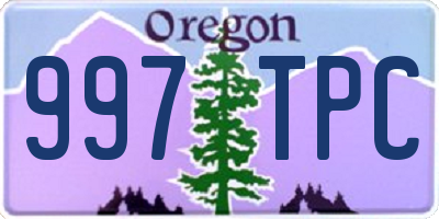 OR license plate 997TPC