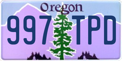 OR license plate 997TPD