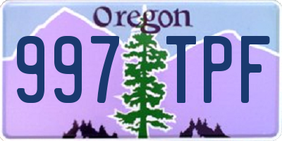 OR license plate 997TPF