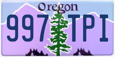 OR license plate 997TPI