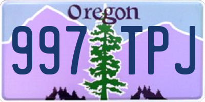 OR license plate 997TPJ