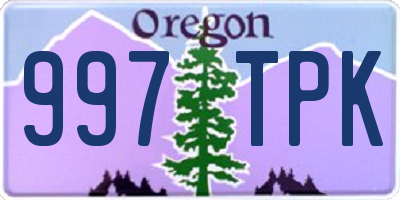 OR license plate 997TPK