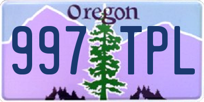 OR license plate 997TPL