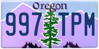 OR license plate 997TPM